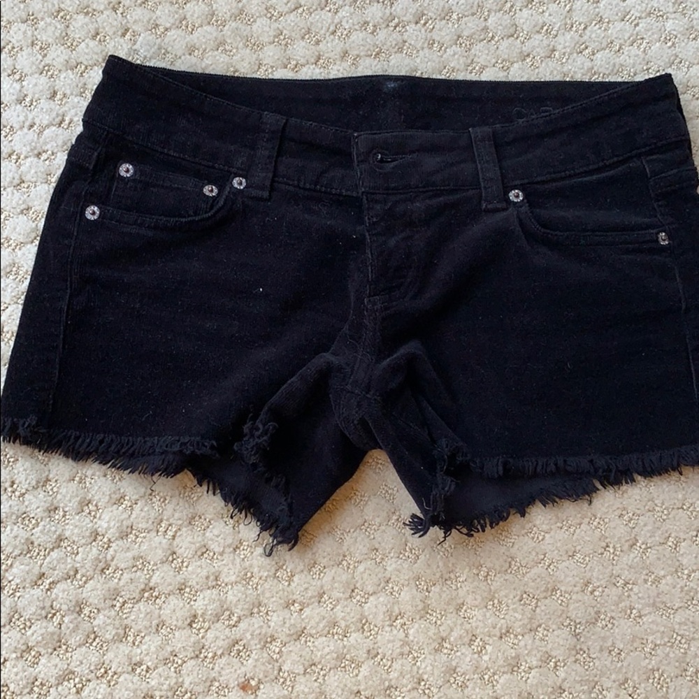 Car Mar black corduroy cutoff shorts, 26